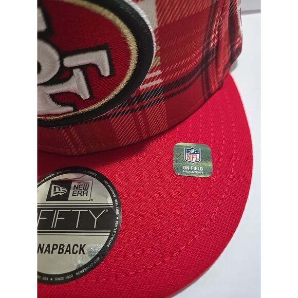 San Francisco 49ers NFL team snapback hat NEW Flannel Red - Picture 3 of 9